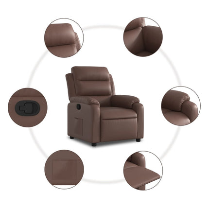 Reclinerfåtölj brun konstläder