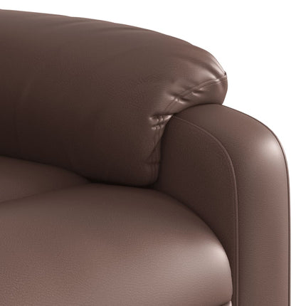 Reclinerfåtölj brun konstläder