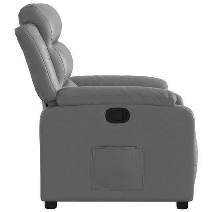 Reclinerfåtölj grå konstläder