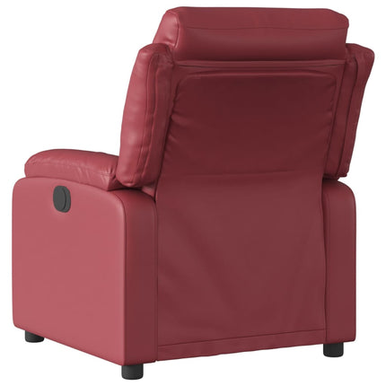 Reclinerfåtölj vinröd konstläder