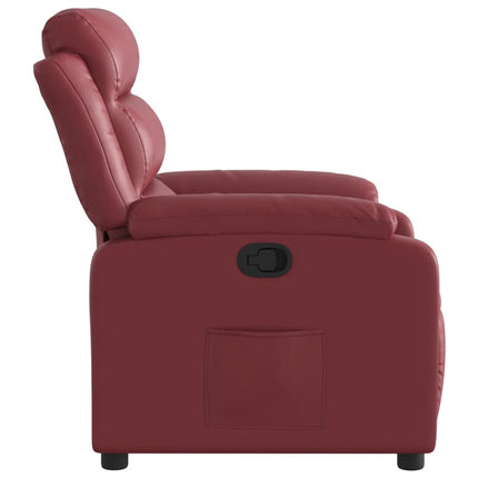 Reclinerfåtölj vinröd konstläder