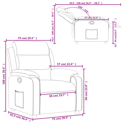 Reclinerfåtölj cappuccino konstläder