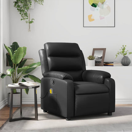 Massagefåtölj svart konstläder