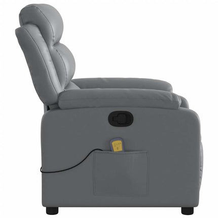 Massagefåtölj grå konstläder