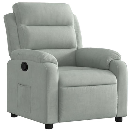 Reclinerfåtölj ljusgrå sammet