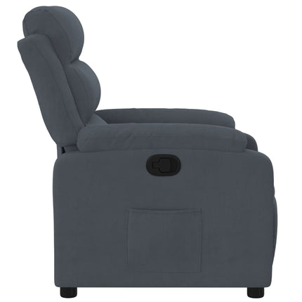 Reclinerfåtölj mörkgrå sammet
