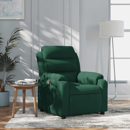 Reclinerfåtölj mörkgrön sammet