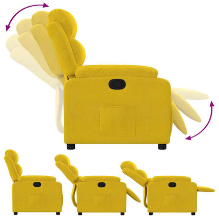 Reclinerfåtölj gul sammet