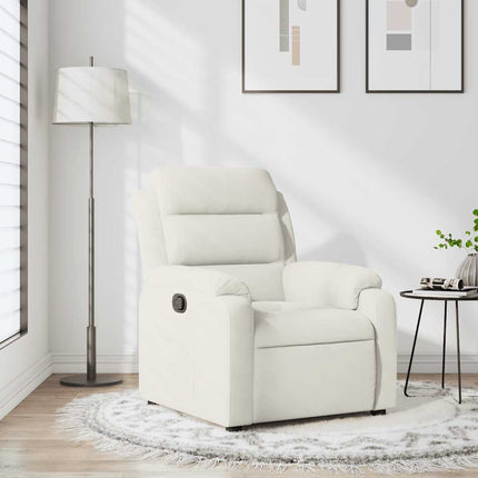 Reclinerfåtölj gräddvit sammet