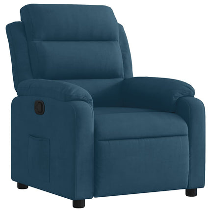 Reclinerfåtölj blå sammet