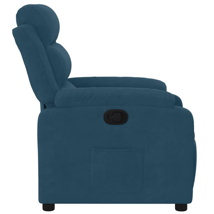 Reclinerfåtölj blå sammet