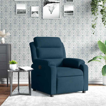 Reclinerfåtölj blå sammet