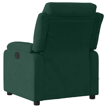 Massagefåtölj mörkgrön sammet