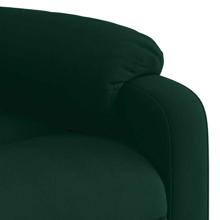 Massagefåtölj mörkgrön sammet