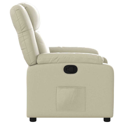 Reclinerfåtölj gräddvit konstläder