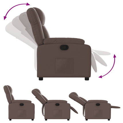 Reclinerfåtölj brun konstläder