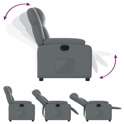 Reclinerfåtölj grå konstläder