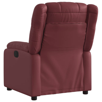Reclinerfåtölj vinröd konstläder