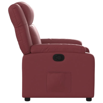 Reclinerfåtölj vinröd konstläder
