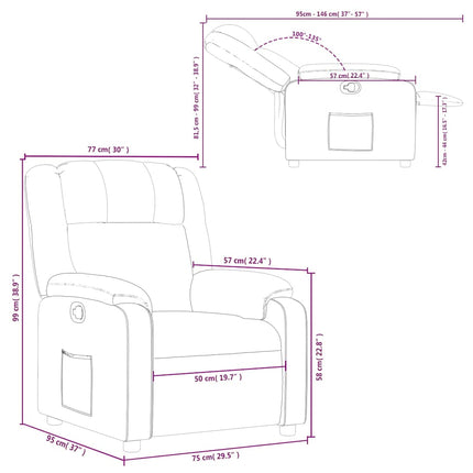 Reclinerfåtölj cappuccino konstläder
