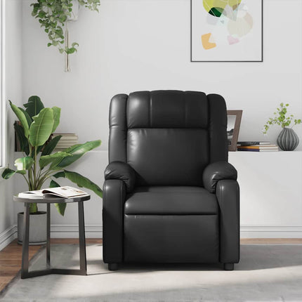 Massagefåtölj svart konstläder