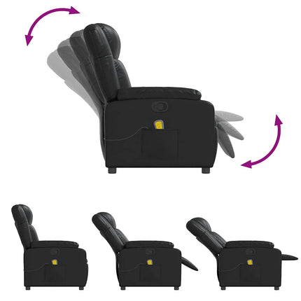 Massagefåtölj svart konstläder