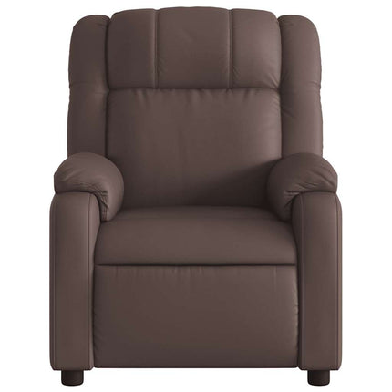 Massagefåtölj brun konstläder