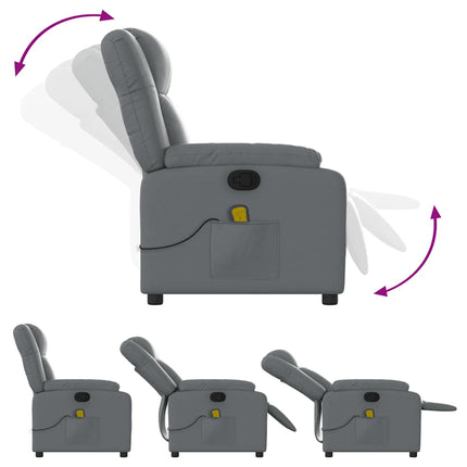 Massagefåtölj grå konstläder