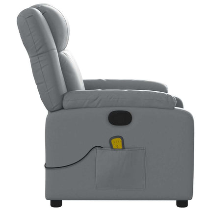 Massagefåtölj grå konstläder