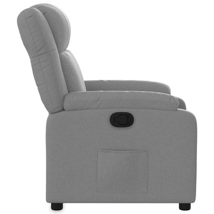 Reclinerfåtölj ljusgrå tyg