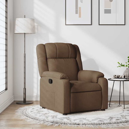 Reclinerfåtölj brun tyg