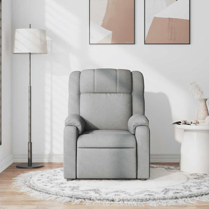 Massagefåtölj ljusgrå tyg