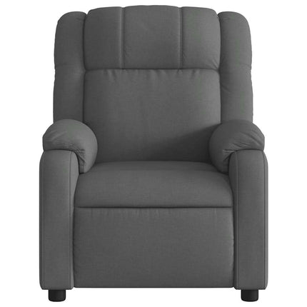 Massagefåtölj mörkgrå tyg