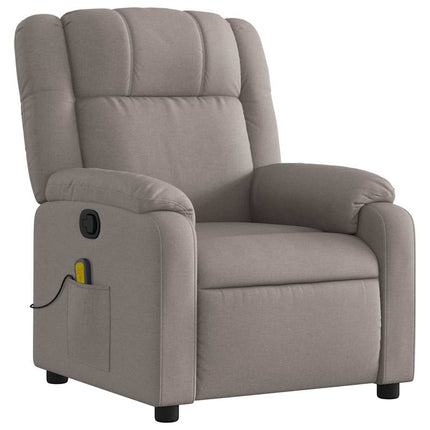 Massagefåtölj taupe tyg
