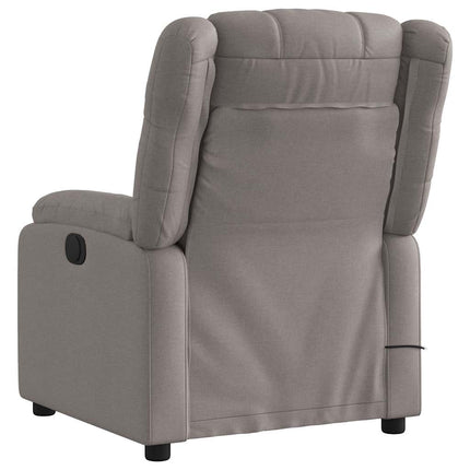 Massagefåtölj taupe tyg