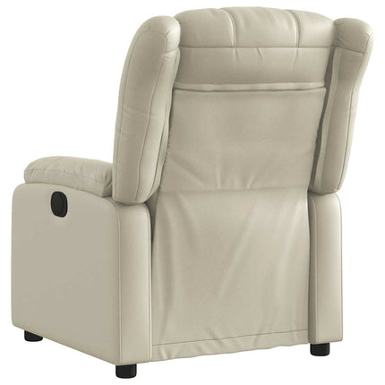 Reclinerfåtölj gräddvit konstläder