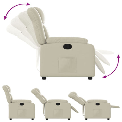 Reclinerfåtölj gräddvit konstläder