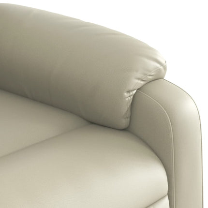 Reclinerfåtölj gräddvit konstläder
