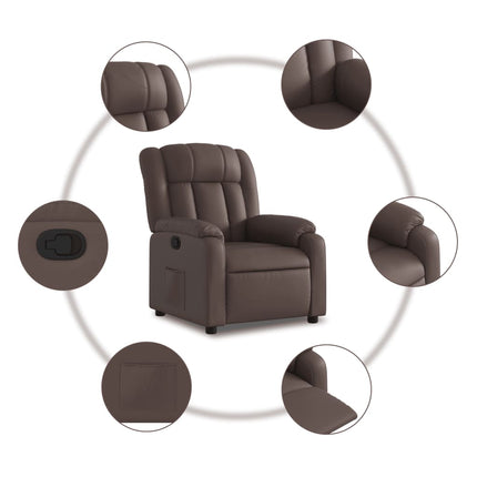 Reclinerfåtölj brun konstläder