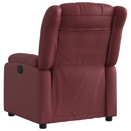 Reclinerfåtölj vinröd konstläder