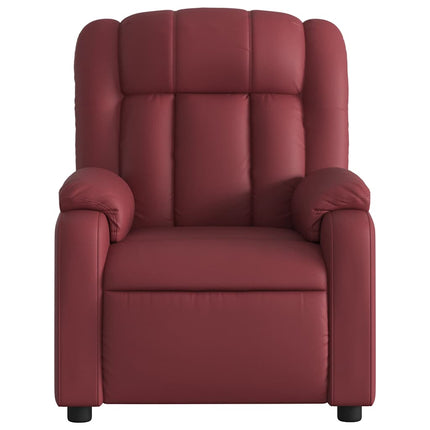 Reclinerfåtölj vinröd konstläder