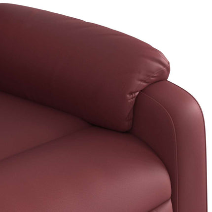 Reclinerfåtölj vinröd konstläder