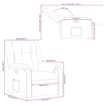 Reclinerfåtölj vinröd konstläder