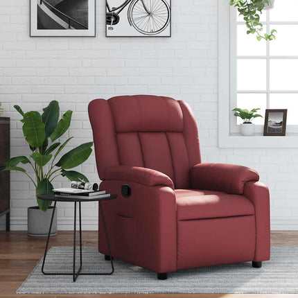Reclinerfåtölj vinröd konstläder