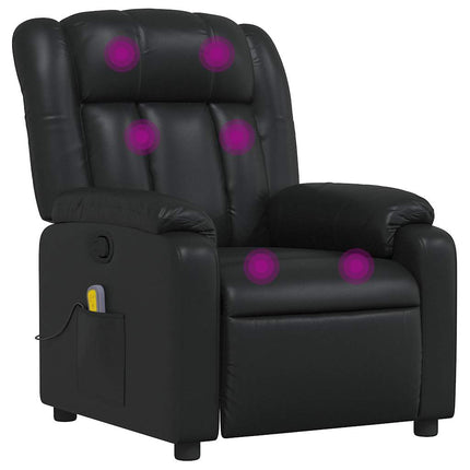 Massagefåtölj svart konstläder