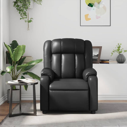 Massagefåtölj svart konstläder