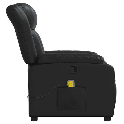 Massagefåtölj svart konstläder