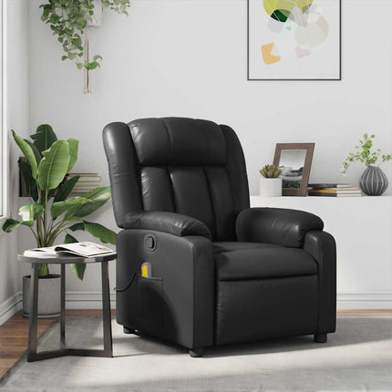 Massagefåtölj svart konstläder