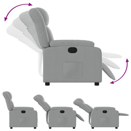 Reclinerfåtölj ljusgrå tyg
