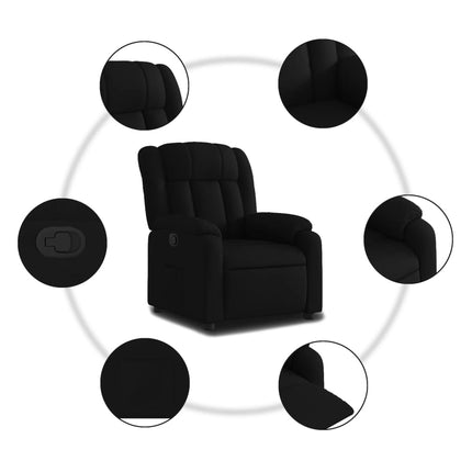 Reclinerfåtölj svart tyg